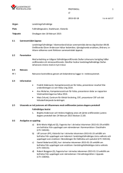 Protokoll LF 2015-02-18 - Landstinget Västmanland