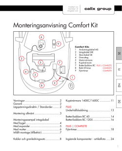 Monteringsanvisning Comfort Kit