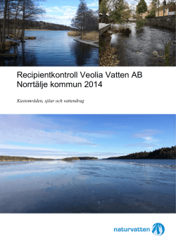 Recipientkontroll Veolia Vatten AB Norrtälje kommun 2014