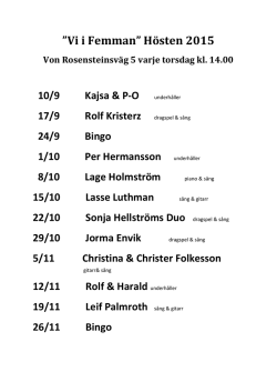 Vi i Femman” Hösten 2015