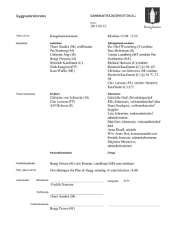 Byggnadsnämnden 2015-03-12 Kungsbackarummet Klockan 13.00
