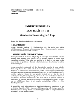 Skatterätt, SKATT-P - Juridiska institutionen
