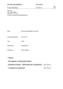 - Upprop - Genomgång av säkerhetsföreskrifter