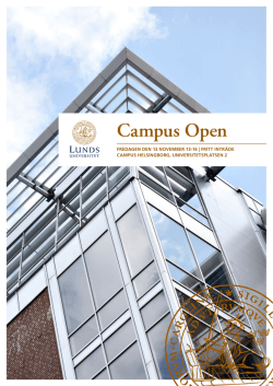 Program för Campus Open 2015 - Campus Helsingborg