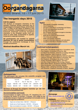 Oorgandagarna 2015 – call for papers