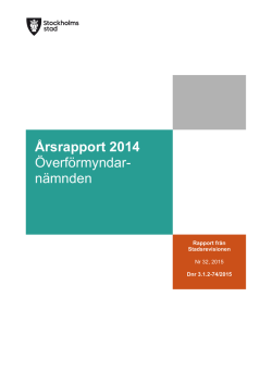 Årsrapport 2014 Överförmyndar- nämnden