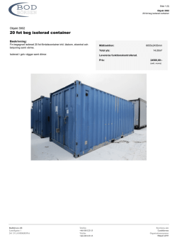 20 fot beg isolerad container