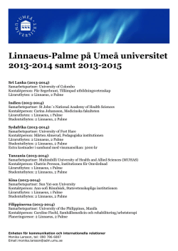 Linnaeus-Palme på Umeå universitet 2013-2014 samt