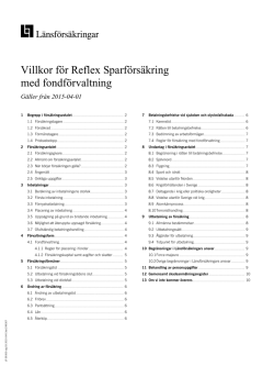 Villkor för Reflex Sparförsäkring med