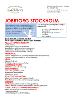 JOBBTORG STOCKHOLM - Föreningen Skyddsvärnet i Stockholm