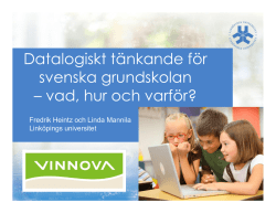 Datalogiskt tänkande för svenska grundskolan – vad, hur och
