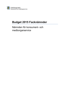 Budget 2015 Facknämnder