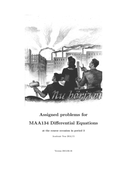 Assigned problems for MAA134 Differential Equations