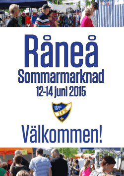 Välkommen till Råneå Sommarmarknad 2015