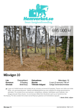Page 1 " Måsvägen 10 Län Östergötland Gatuadress Måsvägen 10