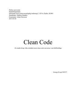 Clean Code - DiVA Portal