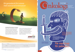 Nr 2 2015 - Onkologi i Sverige