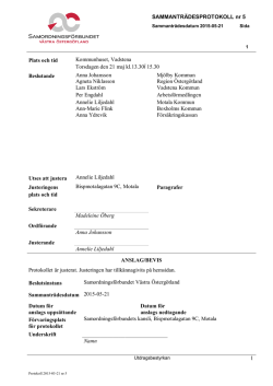 Protokoll - Samordningsförbunden i Östergötland