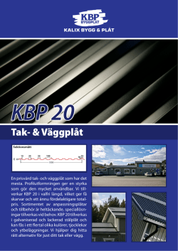 KBP 20 produktblad - Kalix Bygg & Plåt