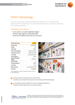 Produktblad SPAX Hälsobolag