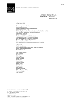 Avfallsrådet Mötesanteckningar 2015-04-29