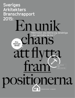 Branschrapport 2015 - Sveriges Arkitekter