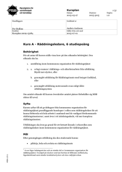 Kursplan Räddningsledare A (pdf, nytt fönster)