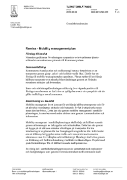 Remiss - Mobility managementplan