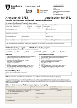 Anmälan till SFEJ Application for SFEJ