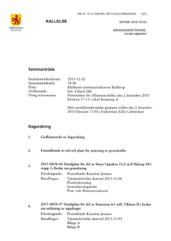 Dagordning för MOS 2015-12-02