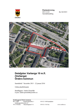 Detaljplan Varberga 10 m.fl. (Varberga) Örebro kommun