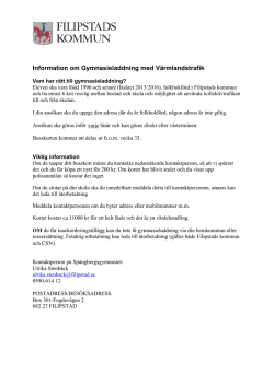 Information om Gymnasieladdning med Värmlandstrafik
