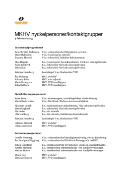 MKHV nyckelpersoner/kontaktgrupper