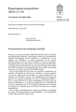 Europeisk skyddsorder, prop. 2014/15:139 (pdf