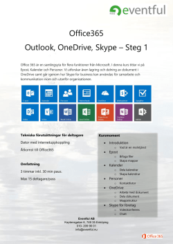 Office365 Outlook, OneDrive, Skype – Steg 1
