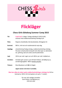 Chess Girls Summer Camp
