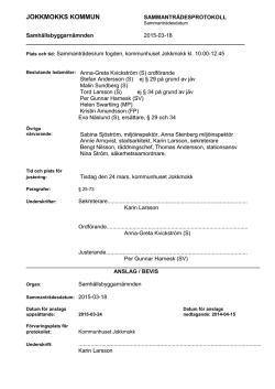 TROSA KOMMUN SAMMANTRÄDESPROTOKOLL