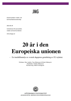 20 år i den Europeiska unionen - GUPEA