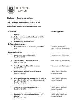 Föredragningslista KS 2015-10-07