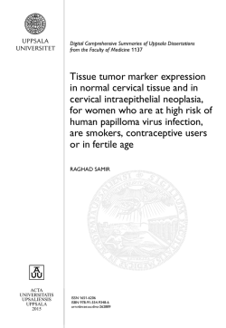 Tissue tumor marker expression in normal cervical tissue and