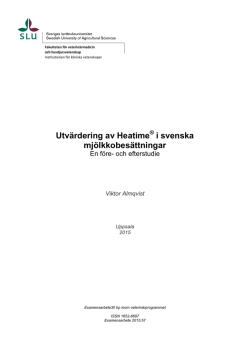 Utvärdering av Heatime® i svenska mjölkkobesättningar