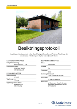 Besiktningsprotokoll Rosengatan 26 Mullsjö