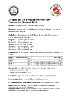 Inbjudan Skeppsholmen GP 2015