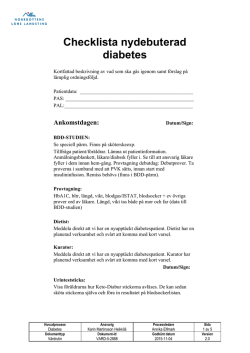 Checklista nydebuterad diabetes