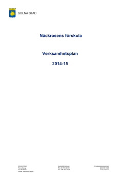 Verksamhetsplan Näckrosens förskola 2014-2015 (PDF