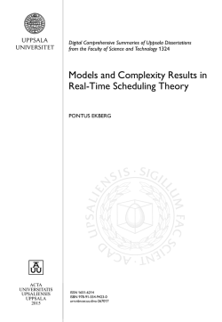 Models and Complexity Results in Real-Time Scheduling