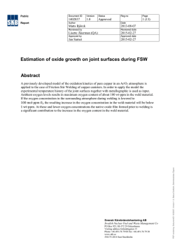 Investigation of the oxidation of the joint surfaces during FSW welding