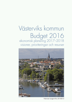 Västerviks kommun Budget 2016
