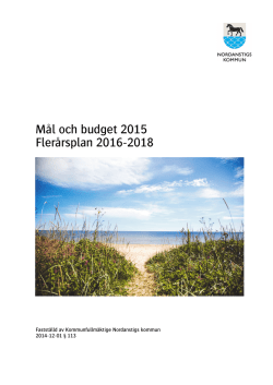 Mål och budget 2015 Flerårsplan 2016-2018
