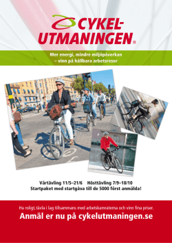 Anmäl er nu på cykelutmaningen.se